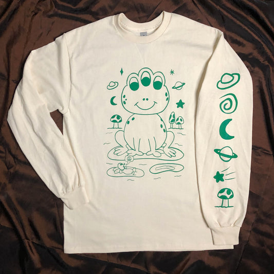 Psychedelic Frog Long Sleeve Shirt (Natural)